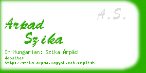 arpad szika business card