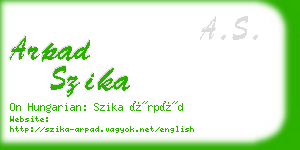 arpad szika business card